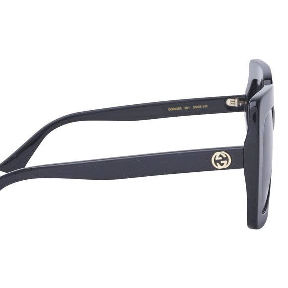 Gucci Women's Square Full Rim Black Frame Sunglasses - Picture 3 of 9